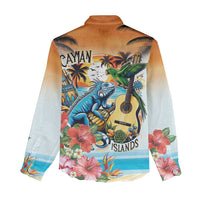 Cayman Islands Women Casual Shirt Iguanas And Parrot Hisbius Flower - Wonder Print Shop