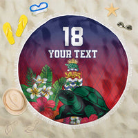 Custom Cayman Islands Beach Blanket Green Turtle Sporty Style - Wonder Print Shop