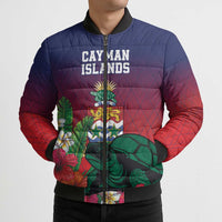 Custom Cayman Islands Bomber Puffer Jacket Green Turtle Sporty Style - Wonder Print Shop