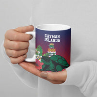 Custom Cayman Islands Ceramic Mug Green Turtle Sporty Style - Wonder Print Shop