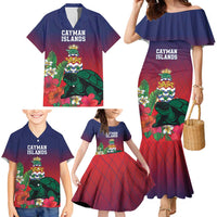 Custom Cayman Islands Family Matching Mermaid Dress and Hawaiian Shirt Green Turtle Sporty Style - Wonder Print Shop