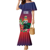 Custom Cayman Islands Family Matching Mermaid Dress and Hawaiian Shirt Green Turtle Sporty Style - Wonder Print Shop