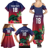 Custom Cayman Islands Family Matching Summer Maxi Dress and Hawaiian Shirt Green Turtle Sporty Style - Wonder Print Shop