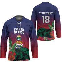Custom Cayman Islands Hockey Jersey Green Turtle Sporty Style - Wonder Print Shop