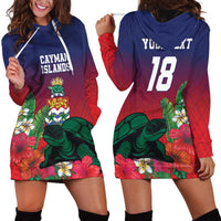Custom Cayman Islands Hoodie Dress Green Turtle Sporty Style - Wonder Print Shop