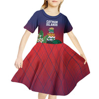 Custom Cayman Islands Kid Short Sleeve Dress Green Turtle Sporty Style - Wonder Print Shop
