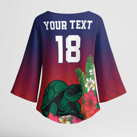 Custom Cayman Islands Kimono Sleeve Blouse Green Turtle Sporty Style - Wonder Print Shop