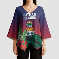 Custom Cayman Islands Kimono Sleeve Blouse Green Turtle Sporty Style - Wonder Print Shop