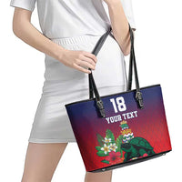 Custom Cayman Islands Leather Tote Bag Green Turtle Sporty Style - Wonder Print Shop