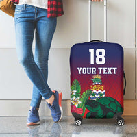 Custom Cayman Islands Luggage Cover Green Turtle Sporty Style - Wonder Print Shop