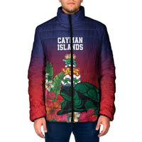Custom Cayman Islands Padded Jacket Green Turtle Sporty Style - Wonder Print Shop