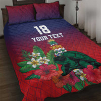 Custom Cayman Islands Quilt Bed Set Green Turtle Sporty Style - Wonder Print Shop
