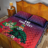 Custom Cayman Islands Quilt Bed Set Green Turtle Sporty Style - Wonder Print Shop