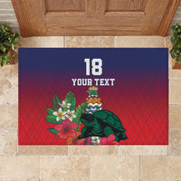 Custom Cayman Islands Rubber Doormat Green Turtle Sporty Style - Wonder Print Shop
