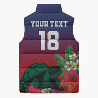 Custom Cayman Islands Sleeveless Puffer Jacket Green Turtle Sporty Style - Wonder Print Shop