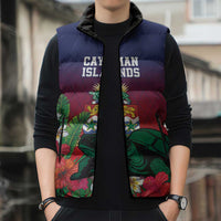 Custom Cayman Islands Sleeveless Puffer Jacket Green Turtle Sporty Style - Wonder Print Shop