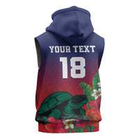 Custom Cayman Islands Sleeveless Zip Hoodie Green Turtle Sporty Style - Wonder Print Shop