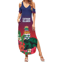Custom Cayman Islands Summer Maxi Dress Green Turtle Sporty Style - Wonder Print Shop