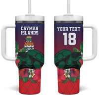 Custom Cayman Islands Tumbler With Handle Green Turtle Sporty Style - Wonder Print Shop