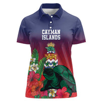 Custom Cayman Islands Women Polo Shirt Green Turtle Sporty Style - Wonder Print Shop
