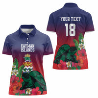 Custom Cayman Islands Women Polo Shirt Green Turtle Sporty Style - Wonder Print Shop