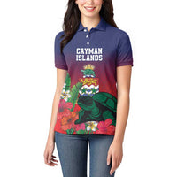Custom Cayman Islands Women Polo Shirt Green Turtle Sporty Style - Wonder Print Shop