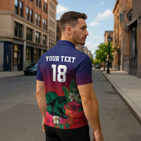 Custom Cayman Islands Zipper Polo Shirt Green Turtle Sporty Style - Wonder Print Shop