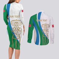 Personalized Italian Region Abruzzo Couples Matching Long Sleeve Bodycon Dress and Long Sleeve Button Shirt Italy Sporty Style - Wonder Print Shop