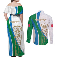 Personalized Italian Region Abruzzo Couples Matching Off Shoulder Maxi Dress and Long Sleeve Button Shirt Italy Sporty Style - Wonder Print Shop