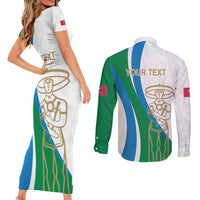 Personalized Italian Region Abruzzo Couples Matching Short Sleeve Bodycon Dress and Long Sleeve Button Shirt Italy Sporty Style - Wonder Print Shop