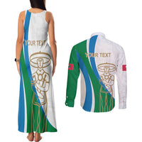 Personalized Italian Region Abruzzo Couples Matching Tank Maxi Dress and Long Sleeve Button Shirt Italy Sporty Style - Wonder Print Shop