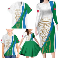Personalized Italian Region Abruzzo Family Matching Long Sleeve Bodycon Dress and Hawaiian Shirt Italy Sporty Style - Wonder Print Shop