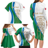 Personalized Italian Region Abruzzo Family Matching Long Sleeve Bodycon Dress and Hawaiian Shirt Italy Sporty Style - Wonder Print Shop