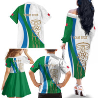 Personalized Italian Region Abruzzo Family Matching Off The Shoulder Long Sleeve Dress and Hawaiian Shirt Italy Sporty Style - Wonder Print Shop