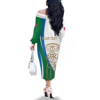 Personalized Italian Region Abruzzo Family Matching Off The Shoulder Long Sleeve Dress and Hawaiian Shirt Italy Sporty Style - Wonder Print Shop