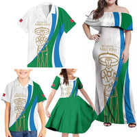 Personalized Italian Region Abruzzo Family Matching Off Shoulder Maxi Dress and Hawaiian Shirt Italy Sporty Style - Wonder Print Shop