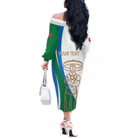 Personalized Italian Region Abruzzo Off The Shoulder Long Sleeve Dress Italy Sporty Style - Wonder Print Shop