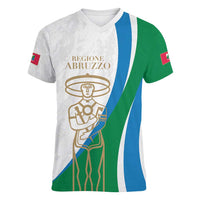 Personalized Italian Region Abruzzo Women V-Neck T-Shirt Italy Sporty Style - Wonder Print Shop