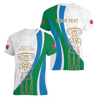 Personalized Italian Region Abruzzo Women V-Neck T-Shirt Italy Sporty Style - Wonder Print Shop