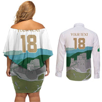 Custom Italy Abruzzo Couples Matching Off Shoulder Short Dress and Long Sleeve Button Shirt Gran Sasso d'Italia - Wonder Print Shop