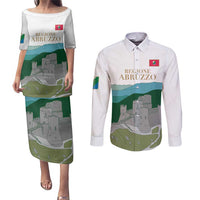 Custom Italy Abruzzo Couples Matching Puletasi and Long Sleeve Button Shirt Gran Sasso d'Italia - Wonder Print Shop