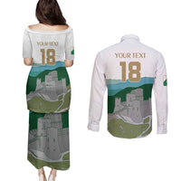 Custom Italy Abruzzo Couples Matching Puletasi and Long Sleeve Button Shirt Gran Sasso d'Italia - Wonder Print Shop