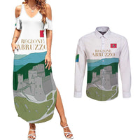 Custom Italy Abruzzo Couples Matching Summer Maxi Dress and Long Sleeve Button Shirt Gran Sasso d'Italia - Wonder Print Shop