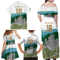 Custom Italy Abruzzo Family Matching Off Shoulder Maxi Dress and Hawaiian Shirt Gran Sasso d'Italia - Wonder Print Shop