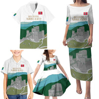 Custom Italy Abruzzo Family Matching Puletasi and Hawaiian Shirt Gran Sasso d'Italia - Wonder Print Shop