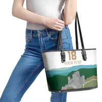 Custom Italy Abruzzo Leather Tote Bag Gran Sasso d'Italia - Wonder Print Shop