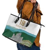Custom Italy Abruzzo Leather Tote Bag Gran Sasso d'Italia - Wonder Print Shop