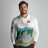 Custom Italy Abruzzo Long Sleeve Polo Shirt Gran Sasso d'Italia - Wonder Print Shop