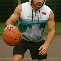 Custom Italy Abruzzo Sleeveless Zip Hoodie Gran Sasso d'Italia - Wonder Print Shop