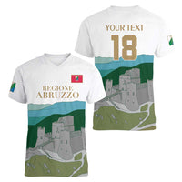 Custom Italy Abruzzo Women V-Neck T-Shirt Gran Sasso d'Italia - Wonder Print Shop
